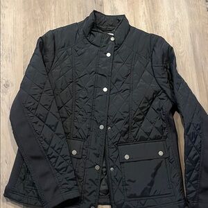 A New Day Black Quilted Jacket Silver Buttons XL excellent condition lightweight